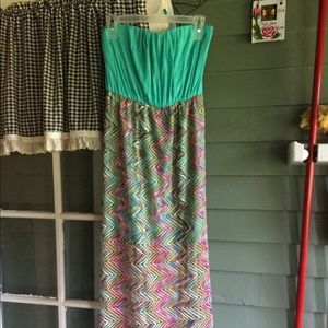 As U Wish long turquoise printed dress